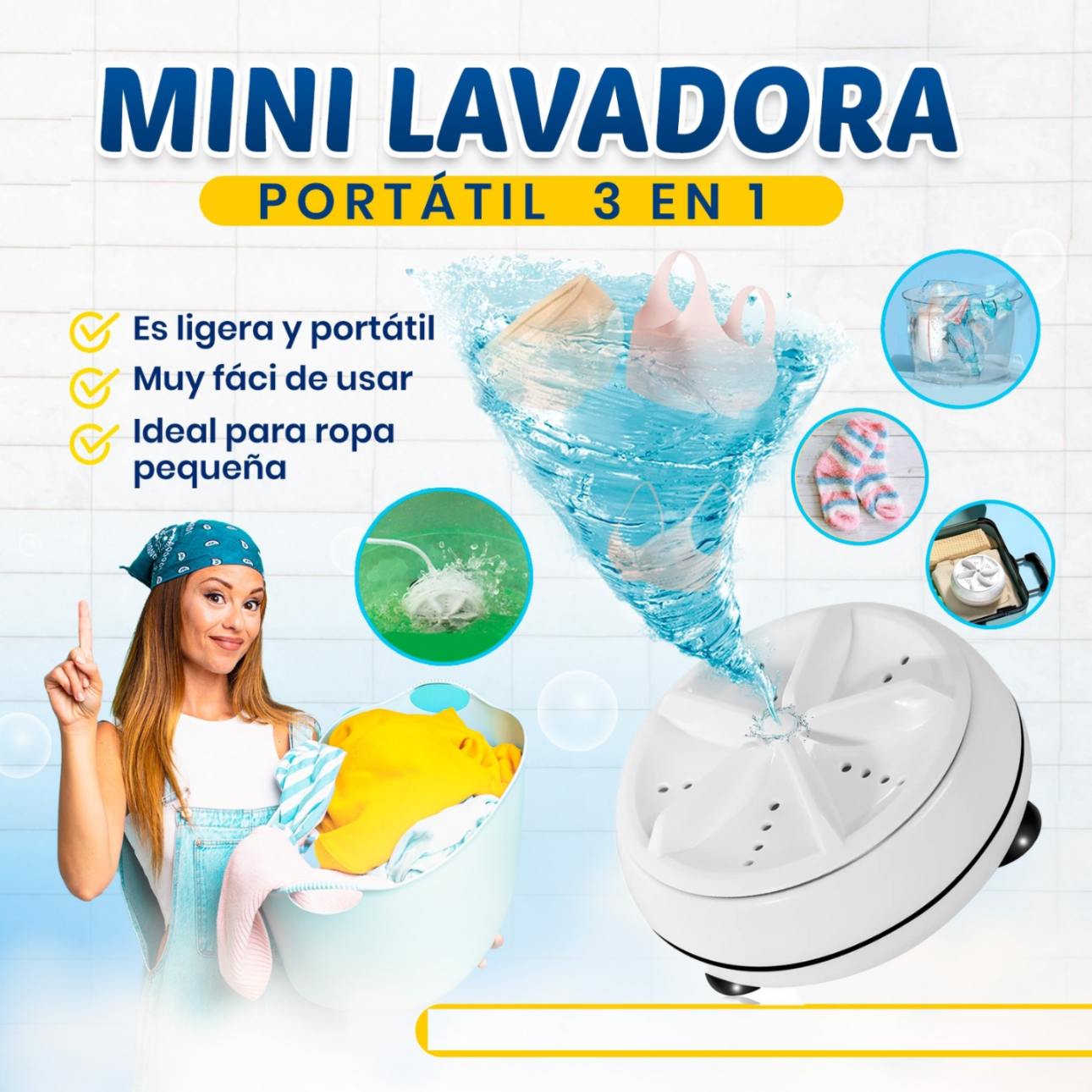 *Mini Turbina Lavadora Portátil*