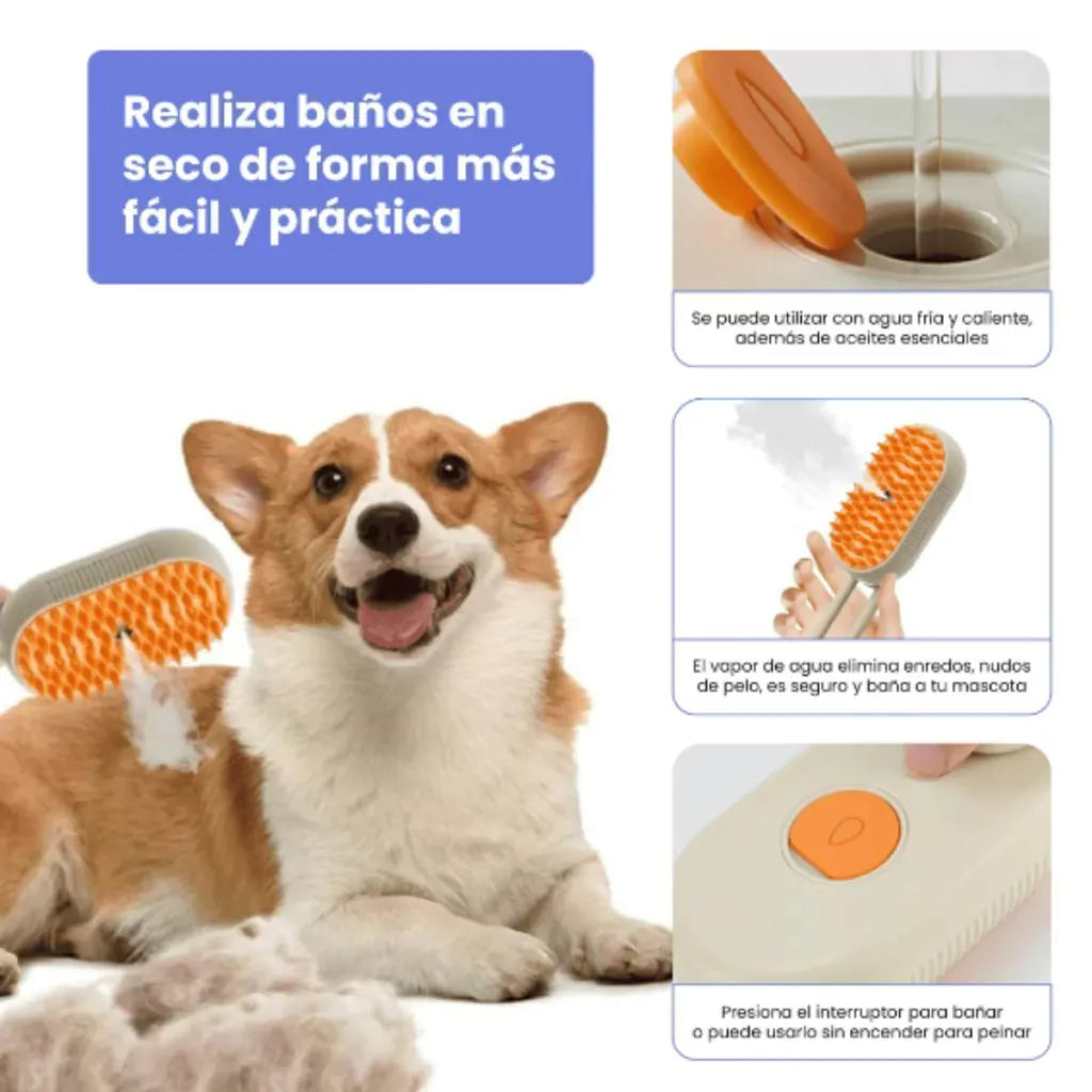CEPILLO QUITAPELOS A VAPOR" MASCOTAS LIMPIAS"
