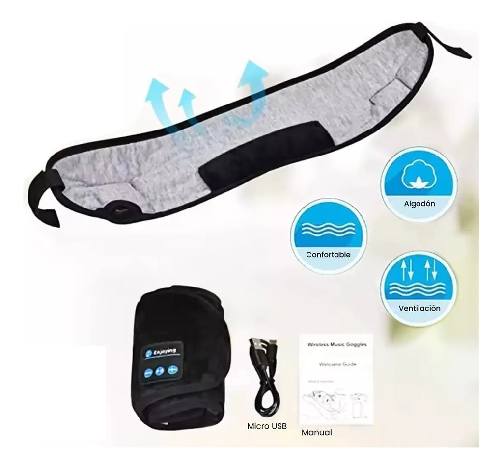 ANTIFAZ INTELIGENTE CON BLUETOOTH Y AURICULARES INTEGRADOS - DORMI MEJOR