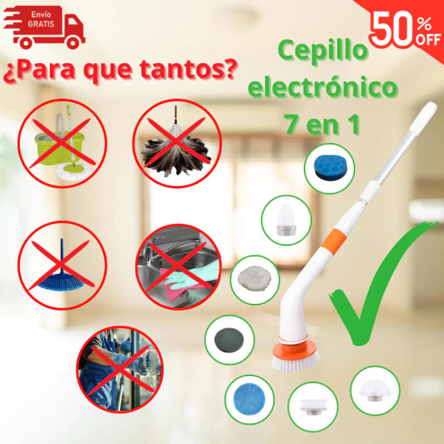 CEPILLO ª Clean Master ª ELECTRICO RECARGABLE con MANGO EXTENSOR