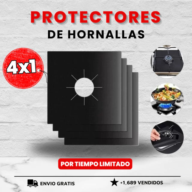 4x1 Placa Protectora Hornallas | Reutilizable y Antiadherente