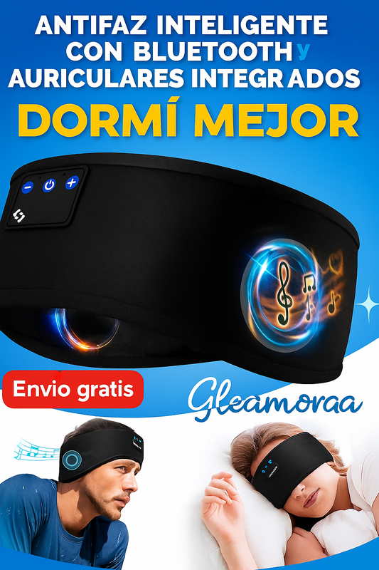 ANTIFAZ INTELIGENTE CON BLUETOOTH Y AURICULARES INTEGRADOS - DORMI MEJOR