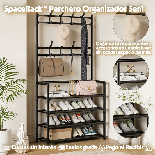 SpaceRack™ Perchero Organizador 3en1