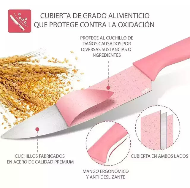 COMBO - Set de utensilios 6 Pzas + Afilador GRATIS