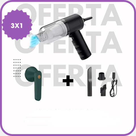 Aspiradora Portátil 3 en 1 + Accesorios + Removedor de pelusas de regalo